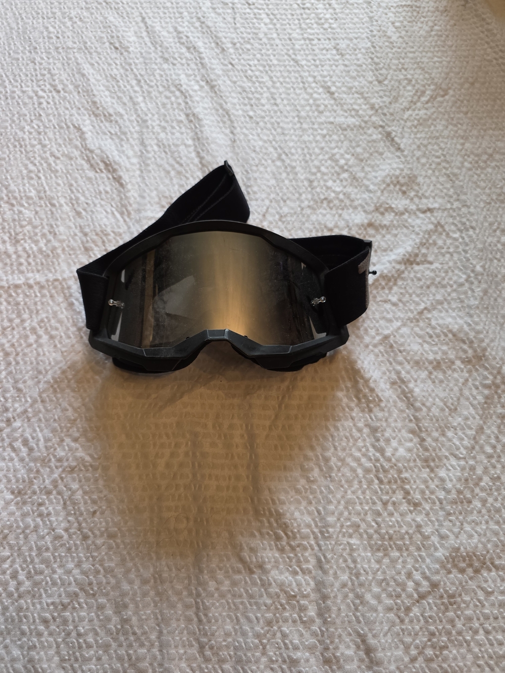 Black Mirrored Goggles with Adjustable Strap